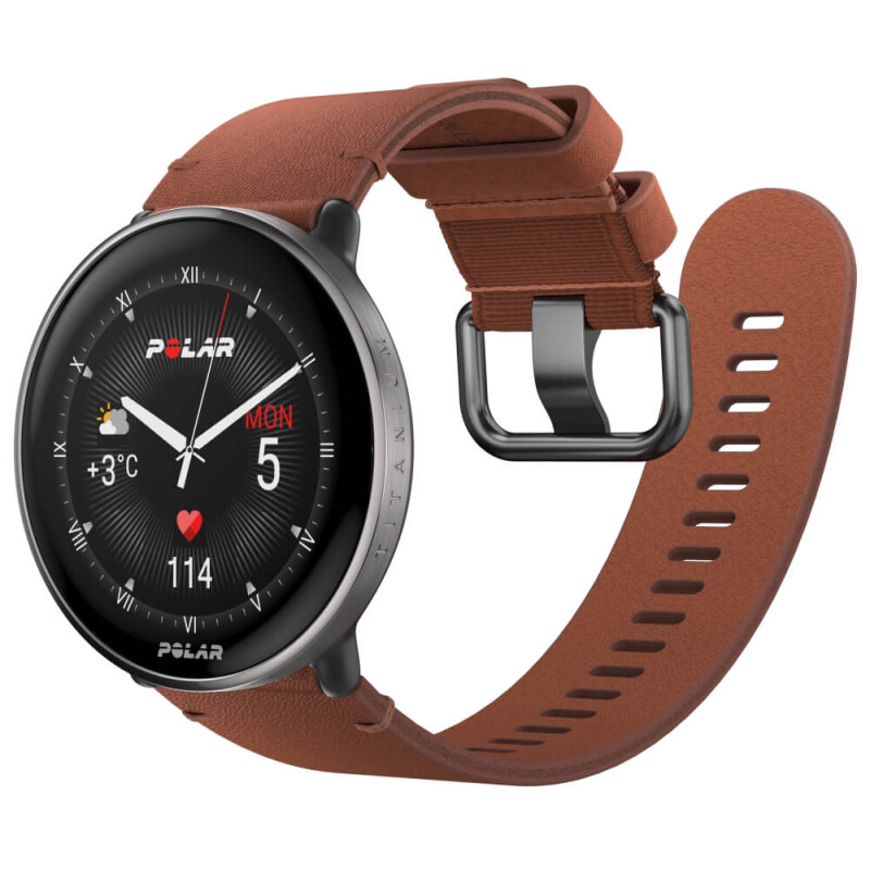 Sportinius laikrodžius POLAR IGNITE 3 TITANIUM BRONZE LEATHER, S-L