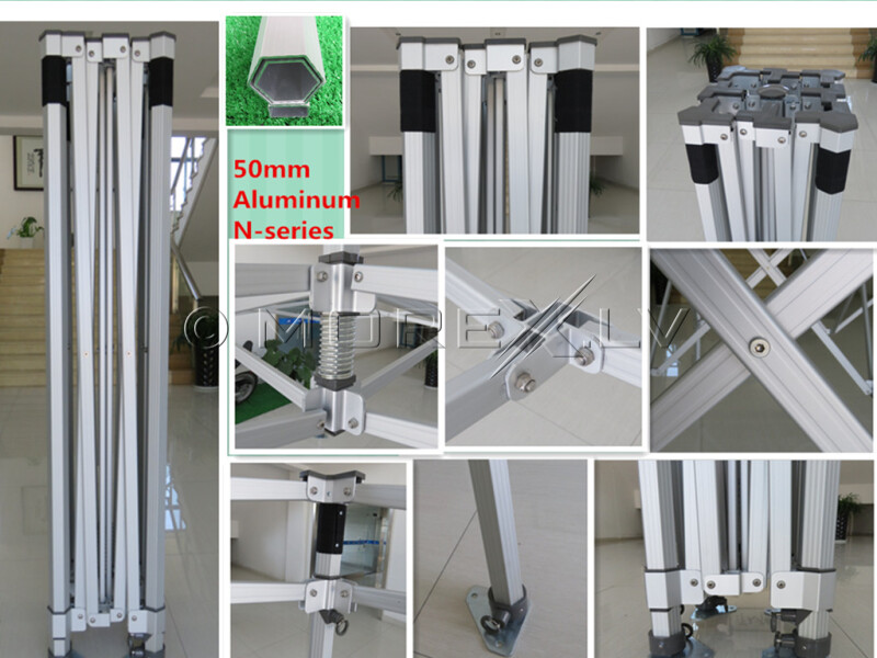 Pop Up sulankstoma balta tentas 3x3 m + žalias stogas ir sienos (50x50x1.8 mm rėmas, N serija)