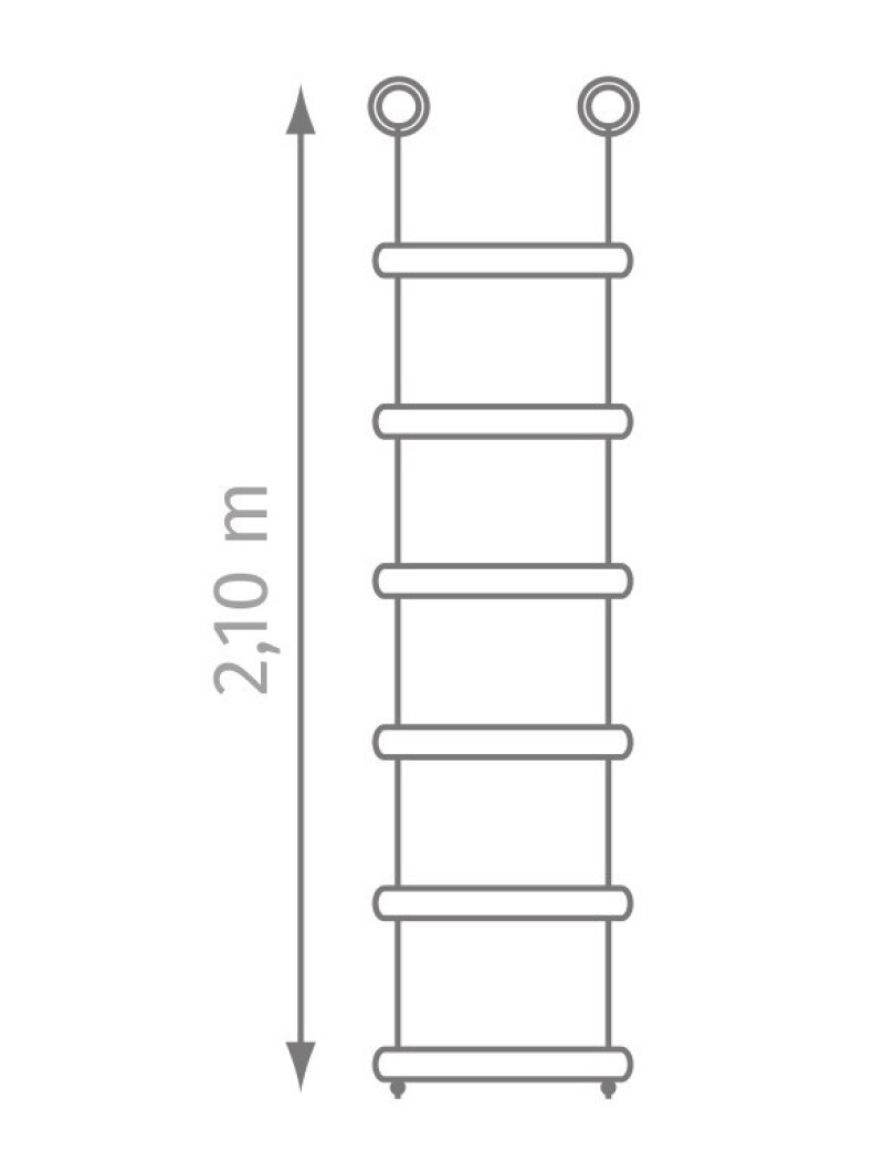 Virvinės kopėčios, 210 cm, 6 pakopos