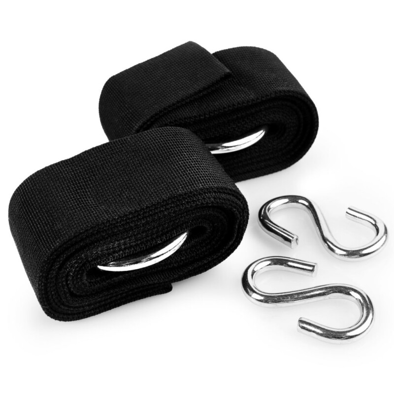 Set of 2 straps for attaching a hammock, 3 m, black