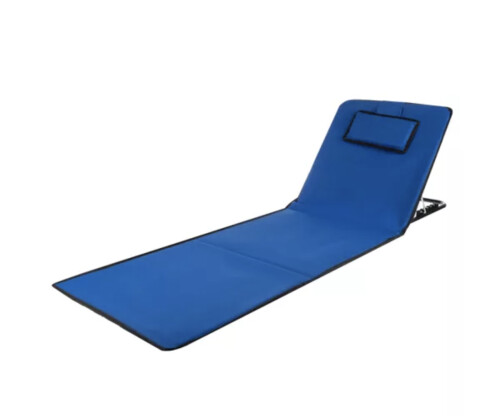 Beach mat with backrest + pillow, blue