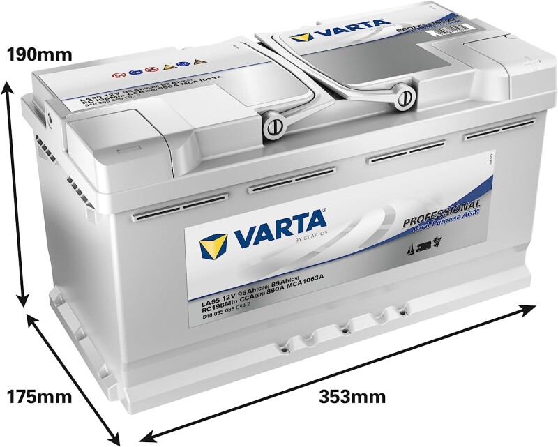 Power boat battery VARTA Professional AGM LA95 95Ah (20h)